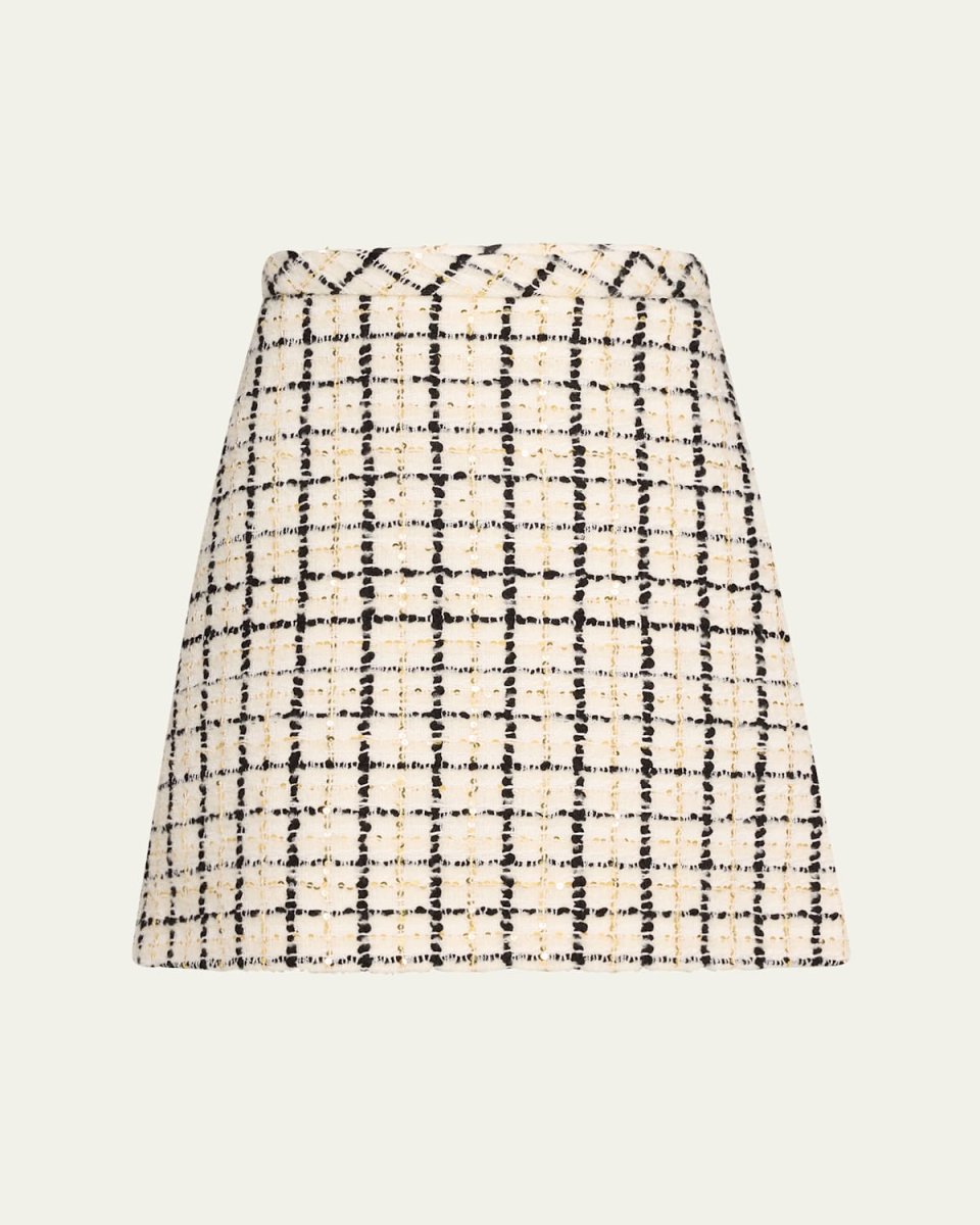 Check Tweed Mini Skirt